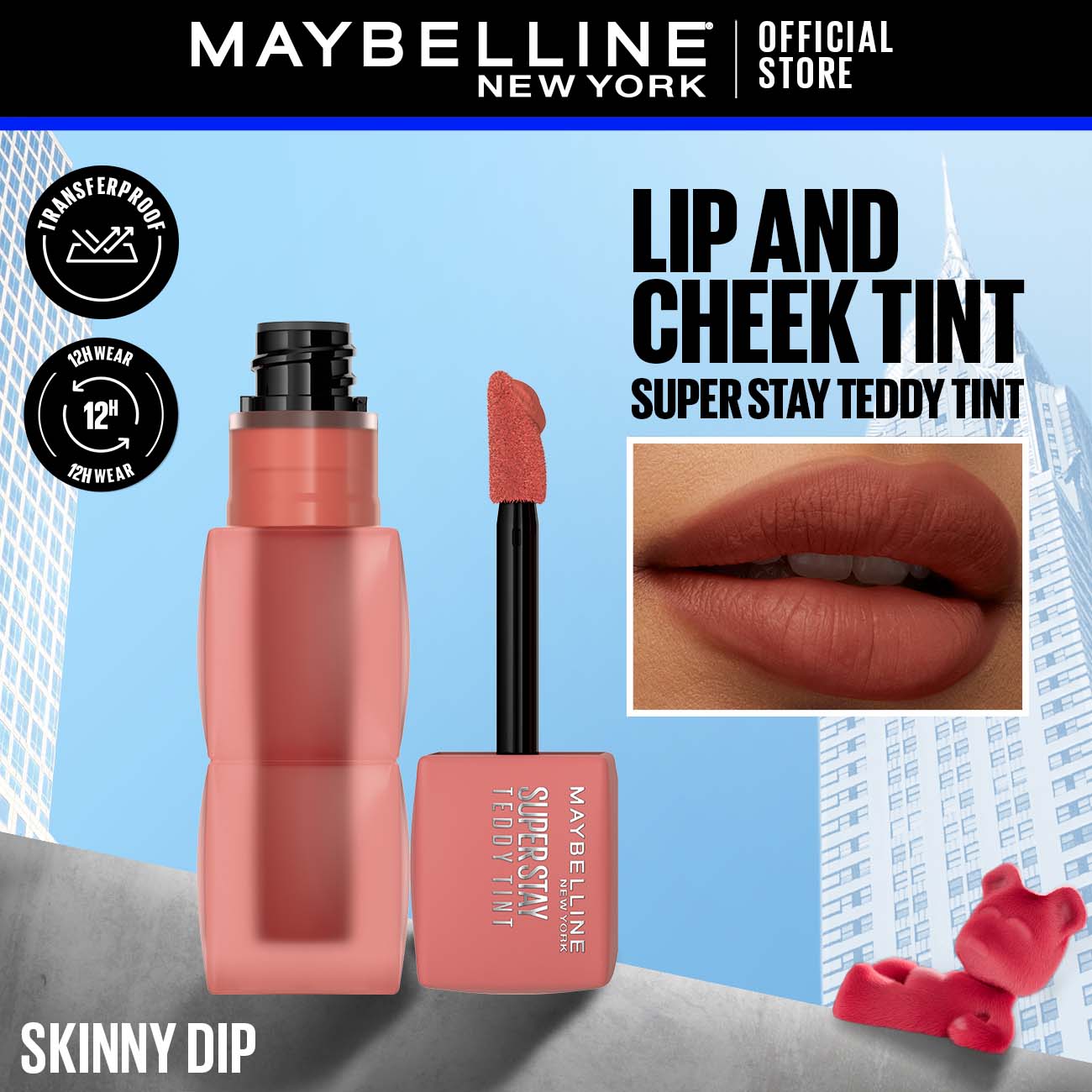 Maybelline Super Stay Teddy Tint - 15 Skinny Dip Lipstick