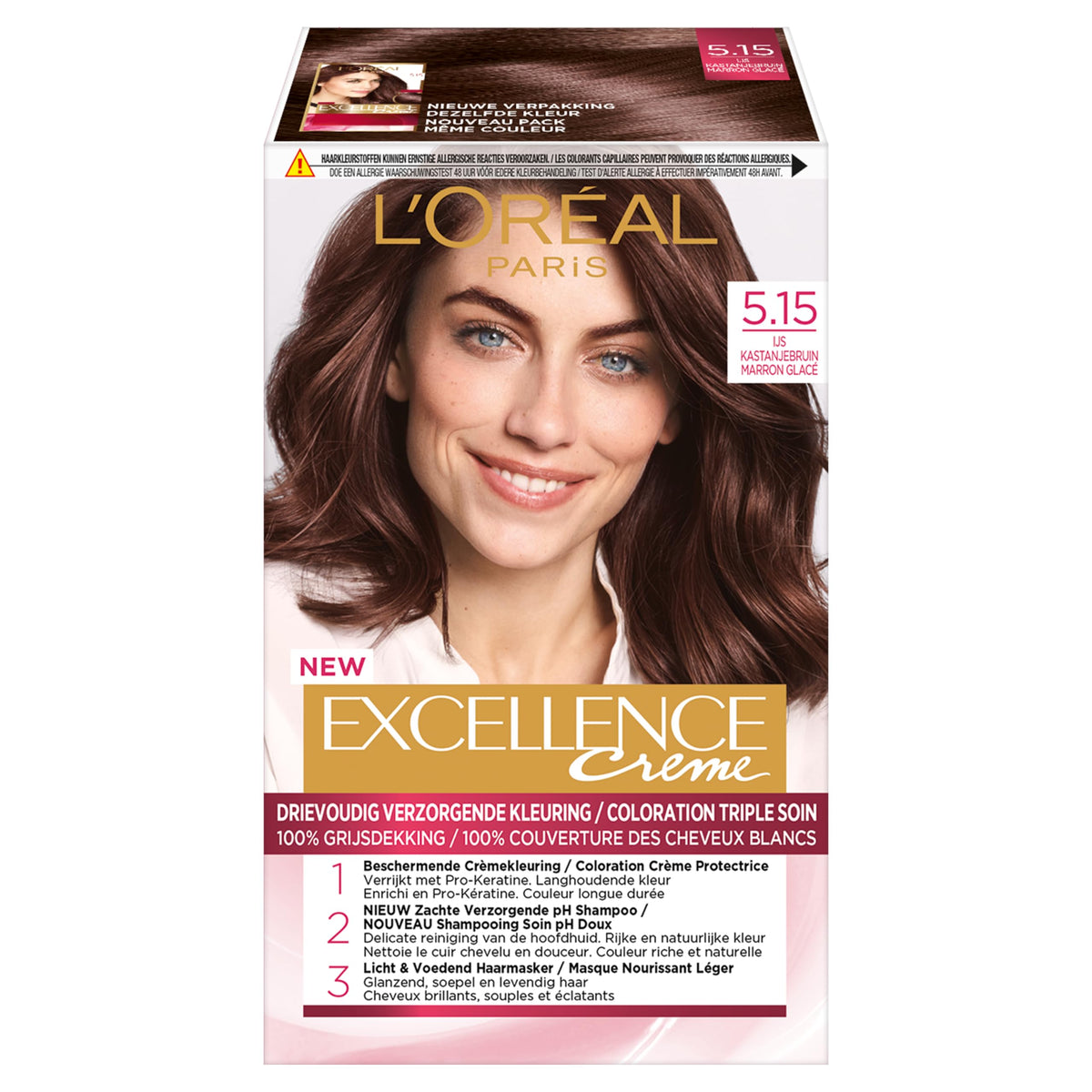 LOREAL EXCELLENCE CREAM5.15 MARON GLAC HAIR COLOR 192GM