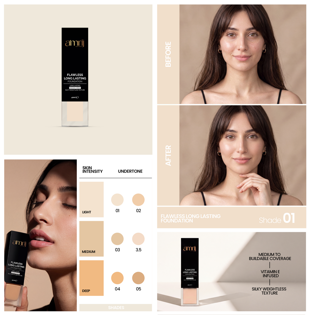 AMRIJ FDTN FLAWLESS LONG LASTING