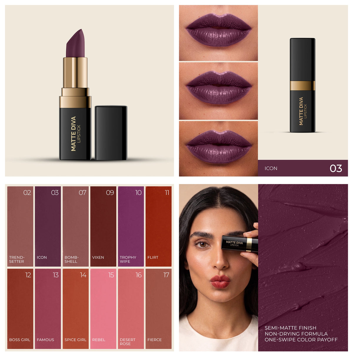 AMRIJ LIPSTICK DIVA MATTE
