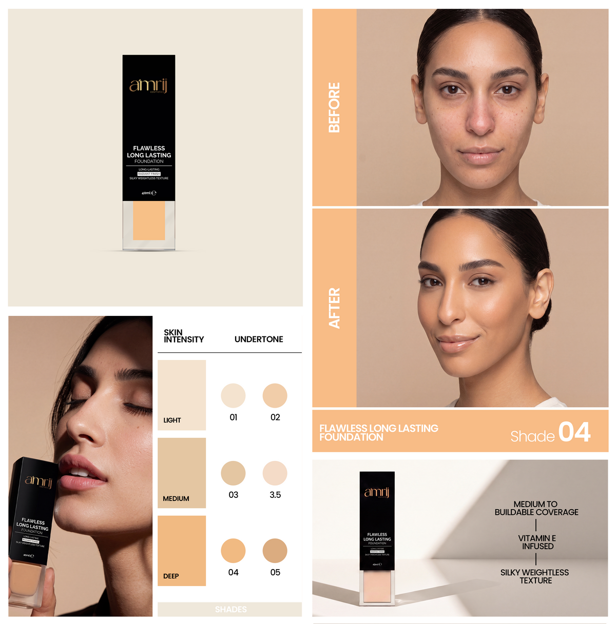 AMRIJ FDTN FLAWLESS LONG LASTING