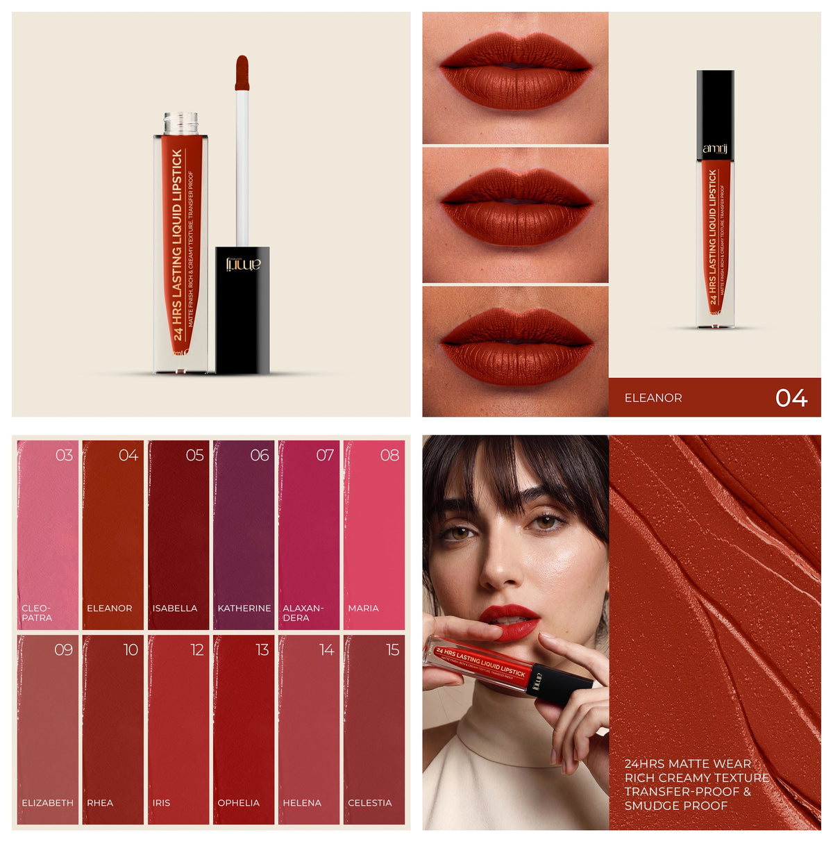 AMRIJ LIPGLOSS 24HR L/WEARING MATTE LIQUID