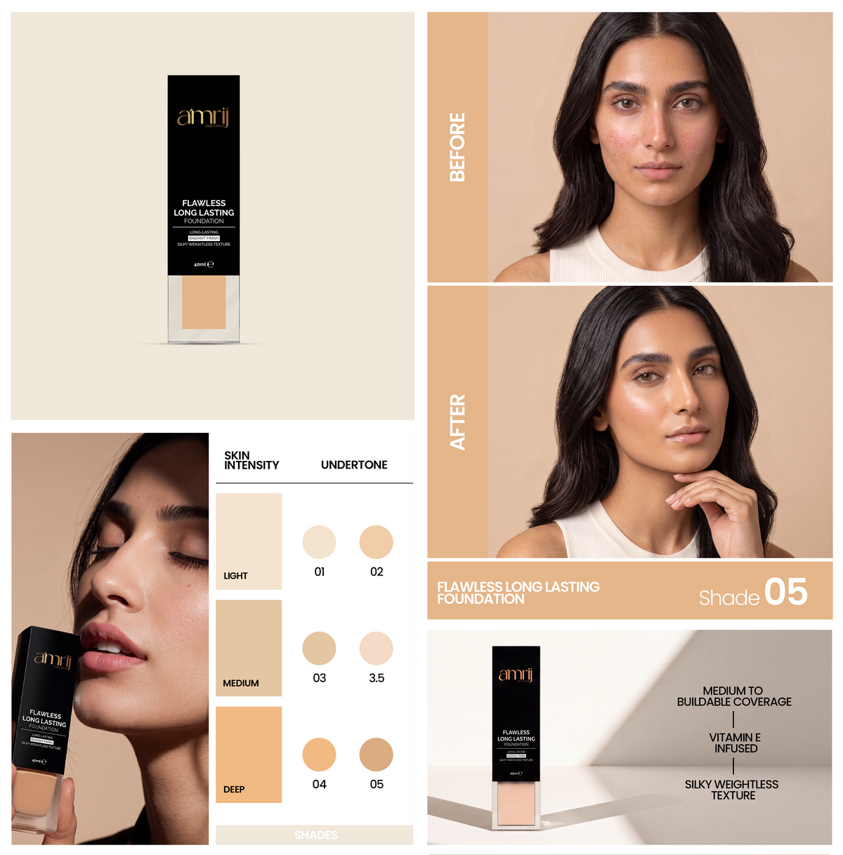 AMRIJ FDTN FLAWLESS LONG LASTING