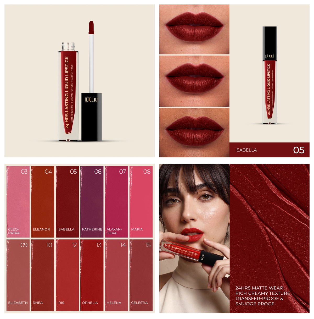 AMRIJ LIPGLOSS 24HR L/WEARING MATTE LIQUID