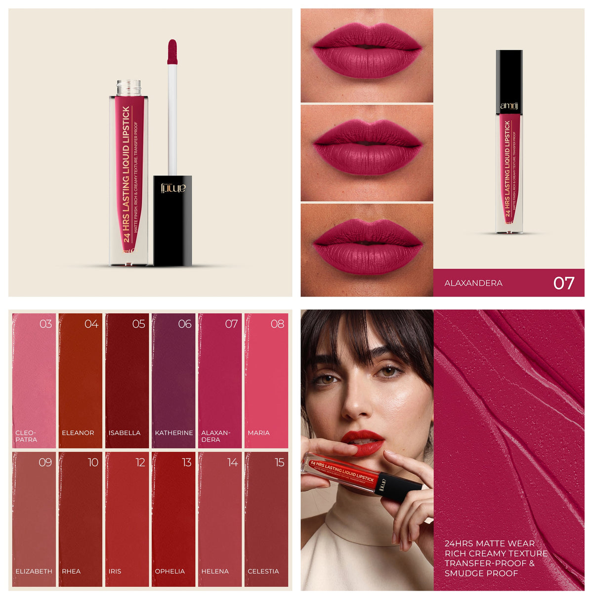 AMRIJ LIPGLOSS 24HR L/WEARING MATTE LIQUID