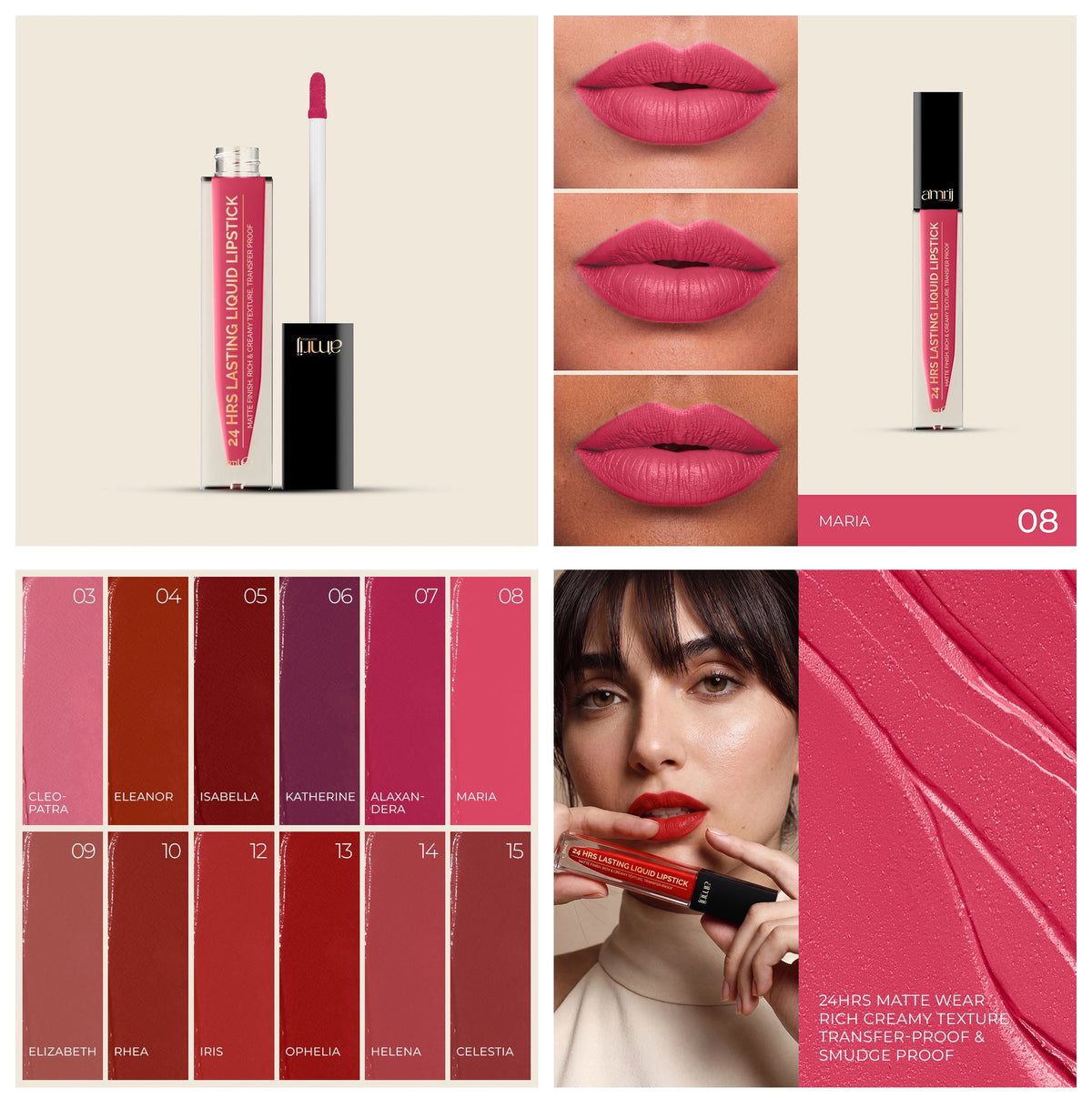 AMRIJ LIPGLOSS 24HR L/WEARING MATTE LIQUID
