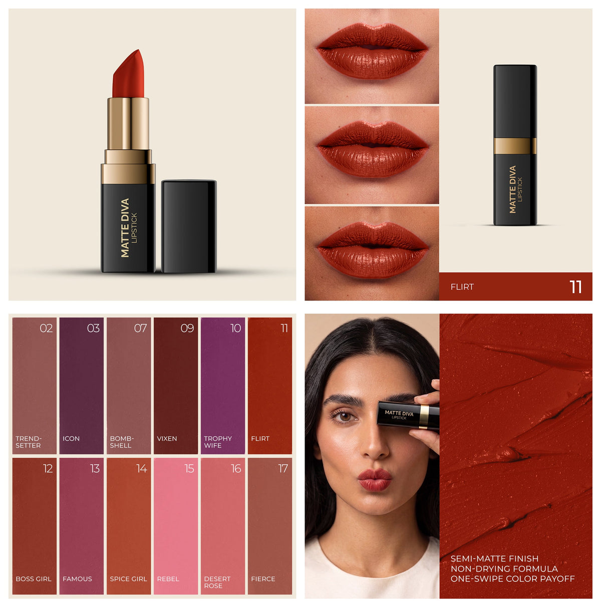 AMRIJ LIPSTICK DIVA MATTE