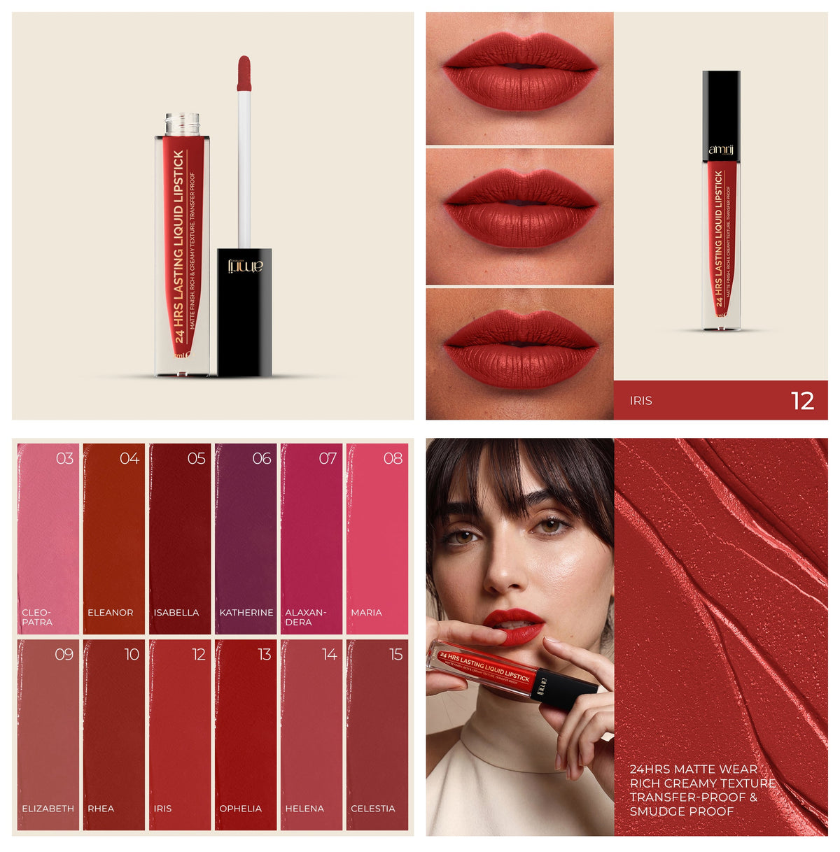 AMRIJ LIPGLOSS 24HR L/WEARING MATTE LIQUID