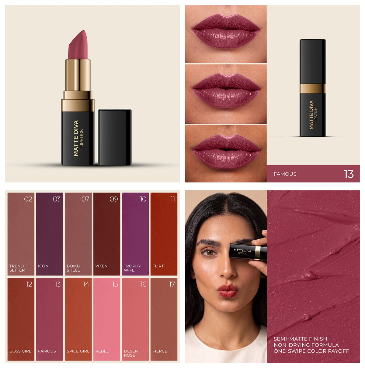 AMRIJ LIPSTICK DIVA MATTE