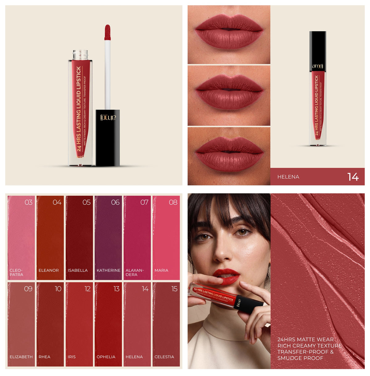 AMRIJ LIPGLOSS 24HR L/WEARING MATTE LIQUID