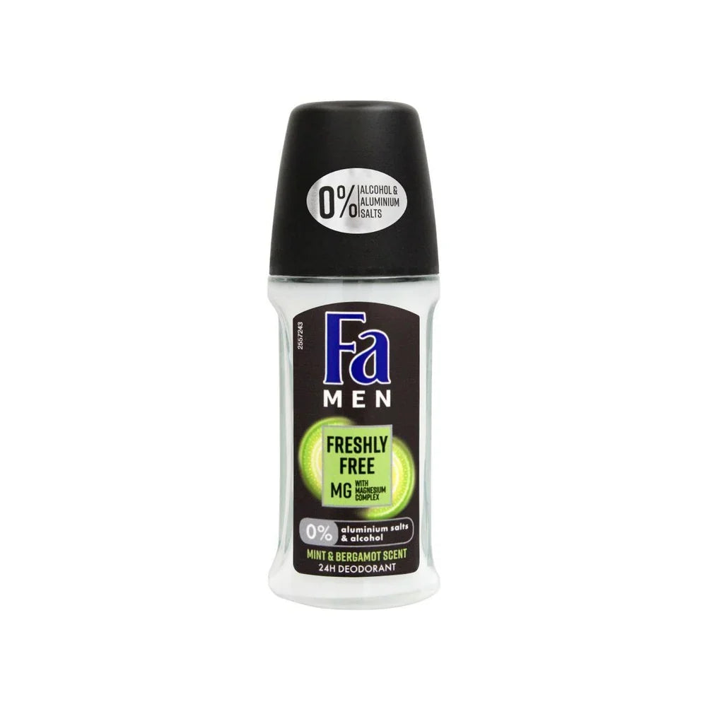 FA FRESHLY FREE WITH MINT BERGAMOT ROLL ON 50ML