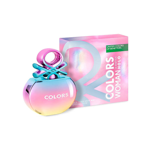 Benetton Colors Woman Holo EDT Perfume 80ml | Sealing Wrap Damaged; Liquid Quantity Full