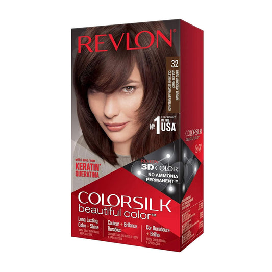 REVLON COLOR SILK 32 D MAHGNY BROWN HAIR CLR 130ML (ROUGH/FADED)