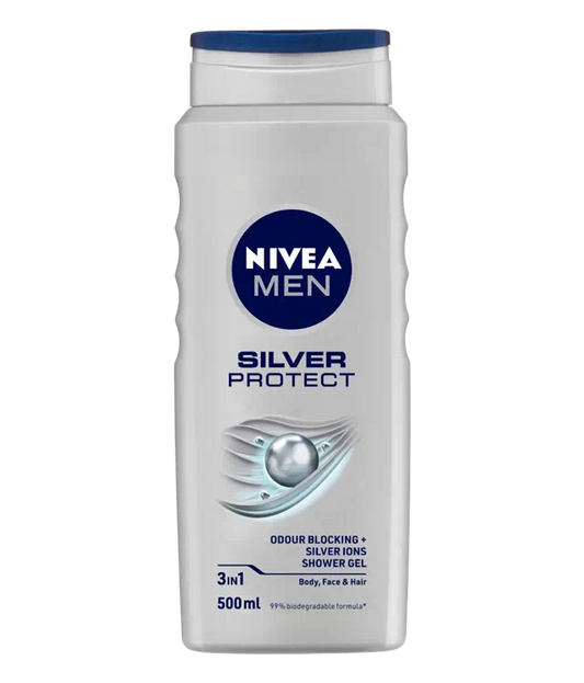 NIVEA MEN SILVER PROTECT SHOWER GEL 500ML
